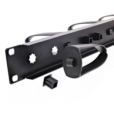 InLine® 19 Kabelführungspanel, 9 Kunststoffbügel abnehmbar, RAL 9005, schwarz (Produktbild 3)