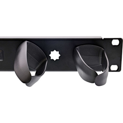 InLine® 19 Kabelführungspanel, 9 Kunststoffbügel abnehmbar, RAL 9005, schwarz  (Produktbild 5)