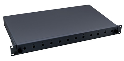 Spleißbox 24SC(D)-Front ausziehbar -- RAL9005, 1HE, 53600TS.3 (Produktbild 1)