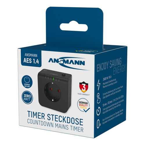 ANSMANN 1260-0015 AES 1.4 Zeitgesteuerte Energiespar-Steckdose ZeroWatt