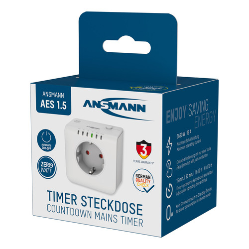 ANSMANN 1260-0016 AES 1.5 Zeitgesteuerte Energiespar-Steckdose ZeroWatt