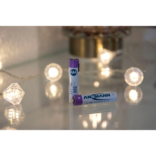 ANSMANN 1311-0035 Li-Ion Akkus Micro AAA Typ 500 (min. 400 mAh) 4er Pack mit Box