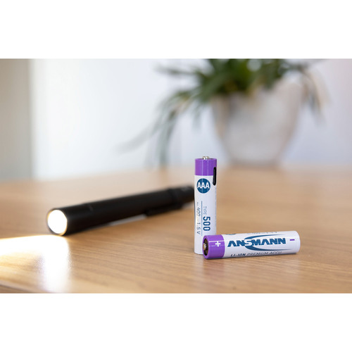 ANSMANN 1311-0035 Li-Ion Akkus Micro AAA Typ 500 (min. 400 mAh) 4er Pack mit Box