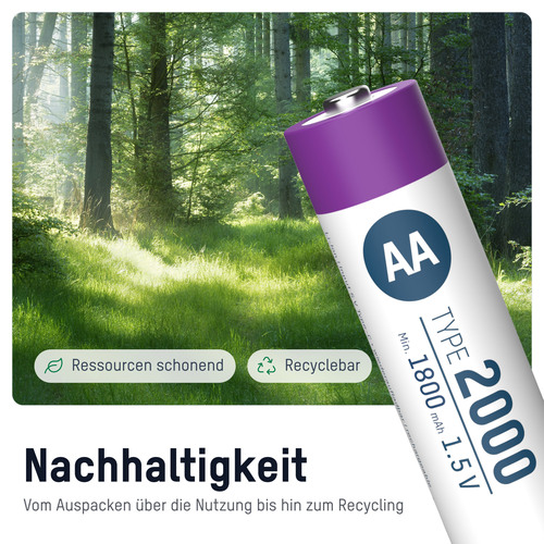 ANSMANN 1312-0036 Li-Ion Akkus Mignon AA Typ 2000