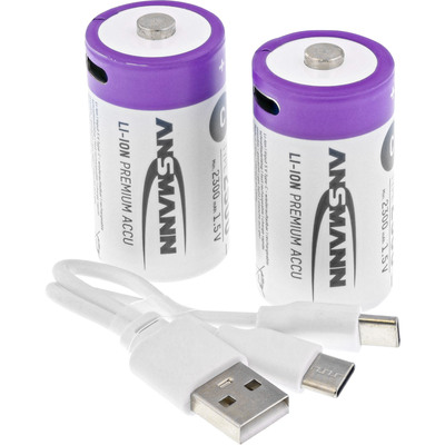 ANSMANN 1313-0004 Li-Ion Akkus Baby C Typ 2500 (min. 2300 mAh) 2er Karton ANSMANN 1313-0004 Li-Ion Akkus Baby C Typ 2500 (min. 2300 mAh) 2er Karton