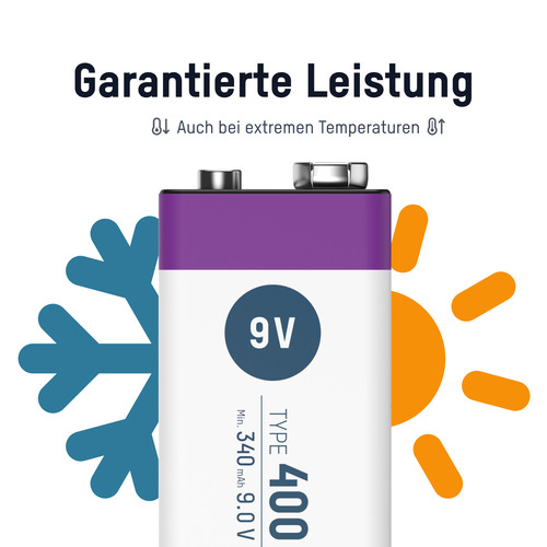 ANSMANN 1315-0005 Li-Ion Akku 9V E-Block Typ 400