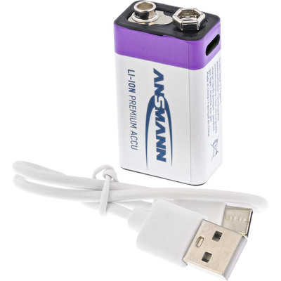ANSMANN 1315-0005 Li-Ion Akku 9V E-Block Typ 400 (min. 340 mAh) 1er Karton ANSMANN 1315-0005 Li-Ion Akku 9V E-Block Typ 400 (min. 340 mAh) 1er Karton