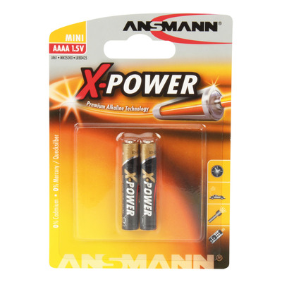 ANSMANN 1510-0005 Alkaline Batterie AAAA, X-Power, 2er-Pack (Produktbild 1)