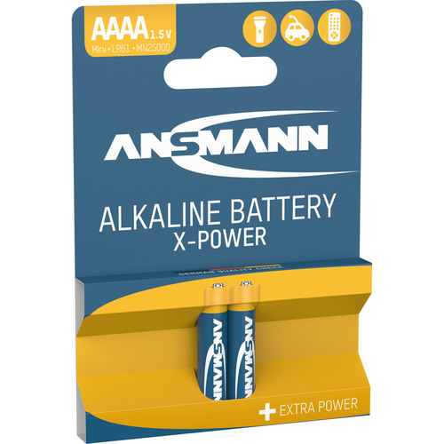 ANSMANN 1510-0005 Alkaline Batterie AAAA, X-Power, 2er-Pack