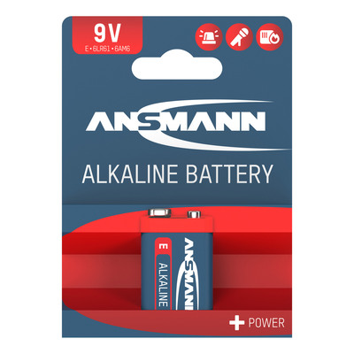 ANSMANN 1515-0000 RED Alkaline-Batterie, 6LR61, 9V-Block (E)