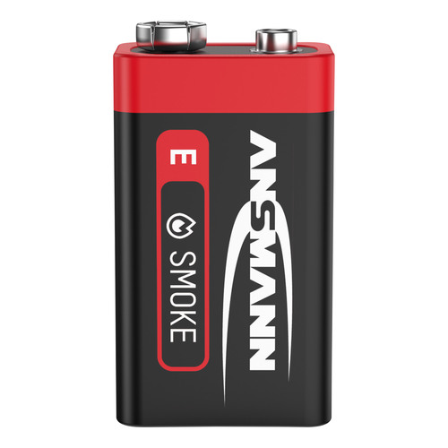 ANSMANN 1515-0006 Alkaline-Batterie für Rauchmelder, 6LR61 9V Block (E) 2er-Pack
