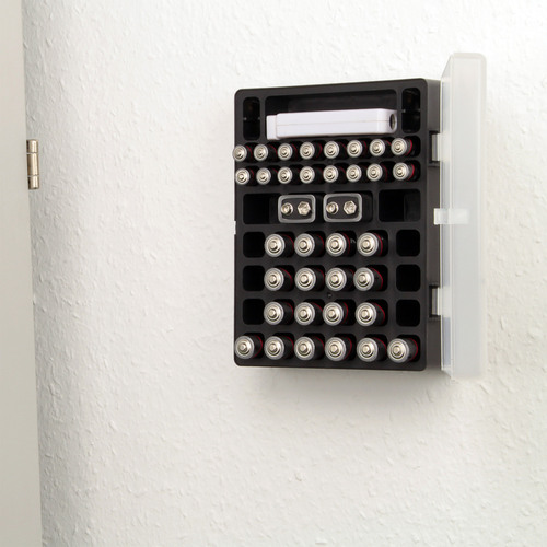 ANSMANN 1900-0041 Aufbewahrungsbox für bis zu 24x AA, 16x AAA und 4x 9V E-Block