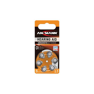 ANSMANN 5013243 Knopfzelle AZA13 1,4V Zink-Air, 6er-Pack