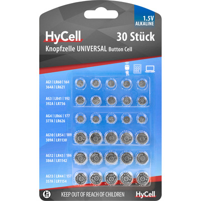 ANSMANN 5015473 Knopfzellen-Set HyCell Alkaline, 30-teilig ANSMANN 5015473 Knopfzellen-Set HyCell Alkaline, 30-teilig