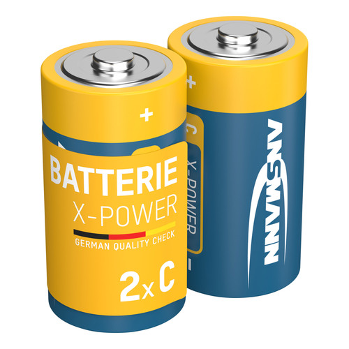 ANSMANN 5015623 Alkaline Batterie Baby C, X-Power, 7500mAh, 2er-Pack