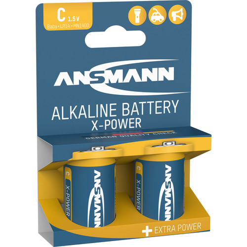 ANSMANN 5015623 Alkaline Batterie Baby C, X-Power, 7500mAh, 2er-Pack