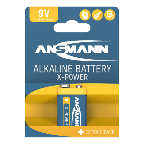 ANSMANN 5015643 X-Power Alkaline-Batterie, 6LR61, 9V-Block (E)