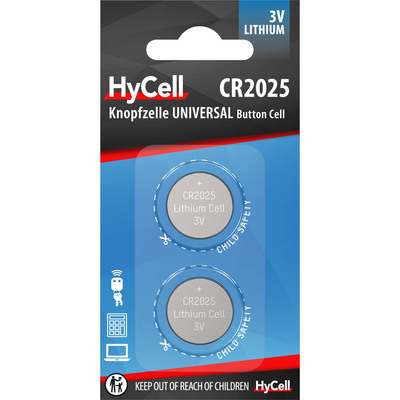 ANSMANN 5020192 Knopfzelle CR2025 HyCell 3V Lithium, 2er-Pack