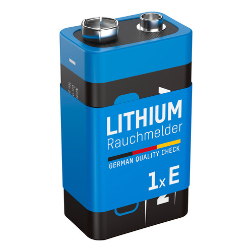 ANSMANN 5021023-01 10-Jahre-Lithiumbatterie für Rauchmelder 9V-E-Block, longlife