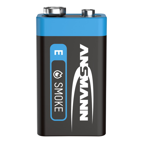 ANSMANN 5021023-01 10-Jahre-Lithiumbatterie für Rauchmelder 9V-E-Block, longlife