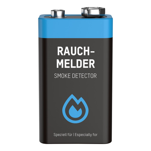 ANSMANN 5021023-01 10-Jahre-Lithiumbatterie für Rauchmelder 9V-E-Block, longlife