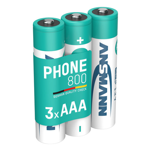 ANSMANN 5030142 NiMH-Akku Micro AAA, Phone DECT, 800mAh, 3er-Pack