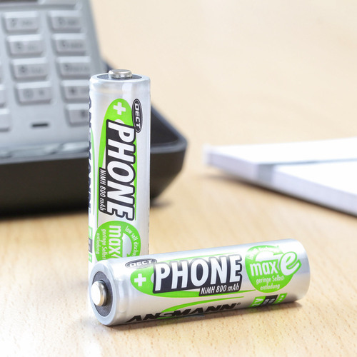 ANSMANN 5030902 NiMH-Akku Mignon AA, Phone DECT, 800mAh, 2er-Pack