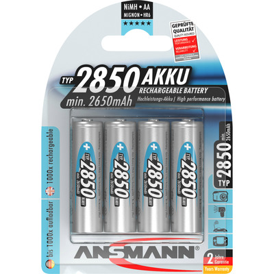 ANSMANN 5035212 NiMH-Akku Mignon AA, 2850mAh, 4er-Pack ANSMANN 5035212 NiMH-Akku Mignon AA, 2850mAh, 4er-Pack
