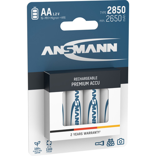ANSMANN 5035212 NiMH-Akku Mignon AA, 2850mAh, 4er-Pack