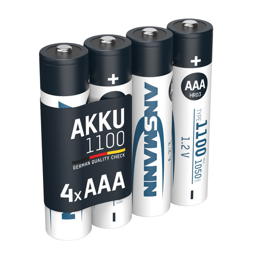 ANSMANN 5035232 NiMH-Akku Micro AAA, 1100mAh, 4er-Pack