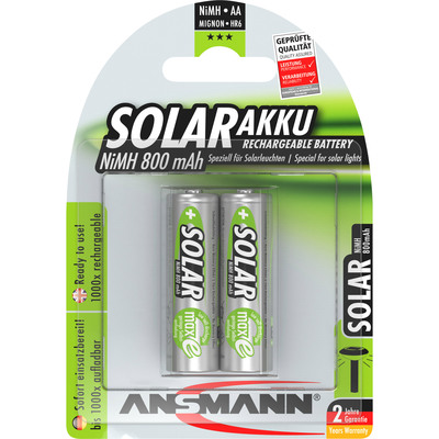 ANSMANN 5035513 NiMH-Akku Mignon AA, SOLAR, 800mAh, 2er-Pack (Produktbild 1)