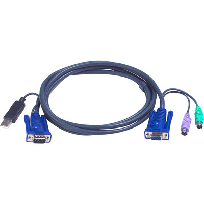 ATEN 2L-5502UP KVM Kabelsatz, VGA, PS/2 zu USB, Länge 1,8m