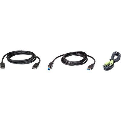 ATEN 2L-7D02UDPX3, KVM Kabelsatz, DisplayPort, USB, Audio, 1,8m