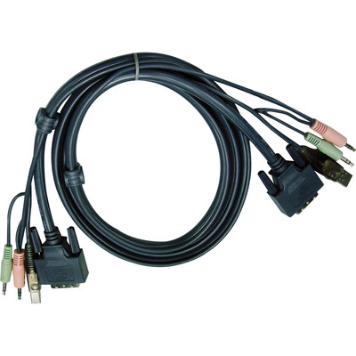 ATEN 2L-7D02UI KVM Kabelsatz, DVI-I Single Link, USB, Audio, Länge 1,8m ATEN 2L-7D02UI KVM Kabelsatz, DVI-I Single Link, USB, Audio, Länge 1,8m