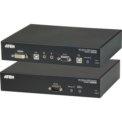 ATEN CE680 Konsolen-Extender, DVI über LWL, USB, RS232, mit Audio, max. 600m via Glasfaser