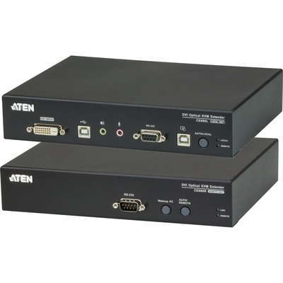 ATEN CE680 Konsolen-Extender, DVI über LWL, USB, RS232, mit Audio, max. 600m via Glasfaser (Produktbild 1)