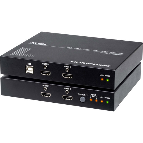 ATEN CE824-AT-G KVM Konsolen-Extender, USB HDMI Dual View HDBaseT 2.0 KVM