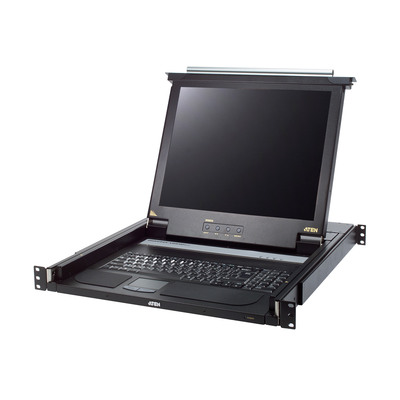 ATEN CL1000M Slideaway-Konsole mit 17-Display, Rackmontage, DE-Layout (PS/2-USB, VGA) (Produktbild 1)