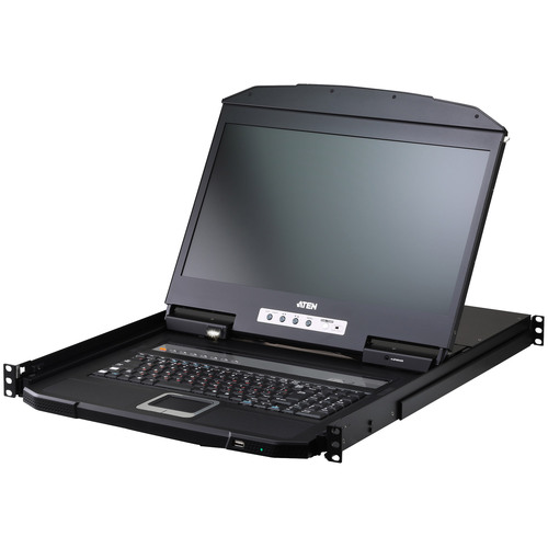 ATEN CL3708iNW UK KVM-IP-Switch 8-Port, 18,5-LCD-Konsole (USB HDMI) UK-Layout KVM