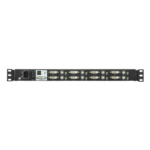 ATEN CL6708MW FR Single Rail KVM-Switch 8-Port 17,3-LCD (USB DVI) FR-Layout