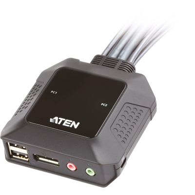 ATEN CS22DP 2-Port USB DisplayPort Kabel KVM-Switch mit Remote (Produktbild 1)