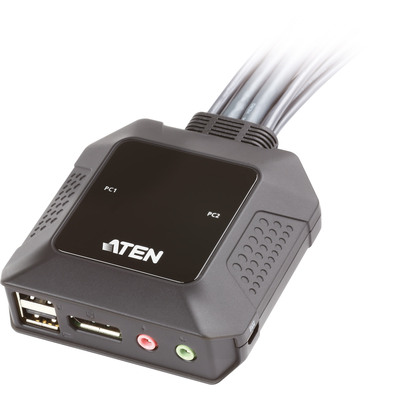 ATEN CS22DP Kabel KVM-Switch, 2-fach DisplayPort USB Audio mit Remote (Produktbild 1)
