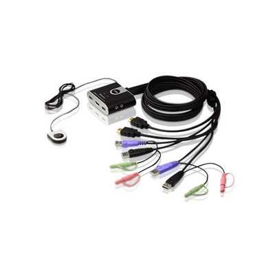 ATEN CS692 KVM-Switch 2-fach, HDMI, USB, Audio, integrierte Kabel