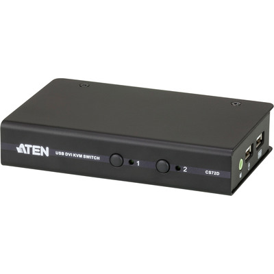 ATEN CS72D KVM-Switch, 2-fach, DVI, USB, Audio, kompakt ATEN CS72D KVM-Switch, 2-fach, DVI, USB, Audio, kompakt
