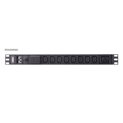 ATEN PE0209SG 19 Stromverteilung 1HE 9-Port C13 + 1x C19 Basic PDU mit Überspannungsschutz ATEN PE0209SG 19 Stromverteilung 1HE 9-Port C13 + 1x C19 Basic PDU mit Überspannungsschutz