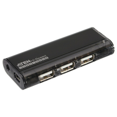 ATEN UH284Q9Z 4-Port USB 2.0 Mini-Hub, schwarz, mit Magnet, ohne Netzteil ATEN UH284Q9Z 4-Port USB 2.0 Mini-Hub, schwarz, mit Magnet, ohne Netzteil