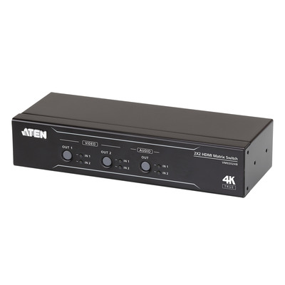 ATEN VM0202HB HDMI Matrix Switch 2x2 True 4K mit Audio De-Embedder (Produktbild 1)