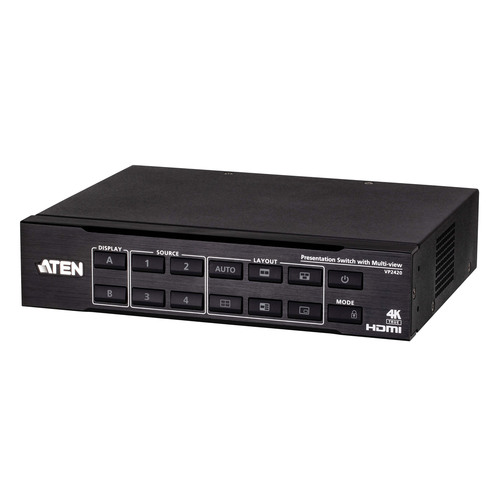 ATEN VP2420 4x2 True 4K HDMI Präsentations-Switch mit Multi-view