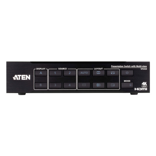ATEN VP2420 4x2 True 4K HDMI Präsentations-Switch mit Multi-view
