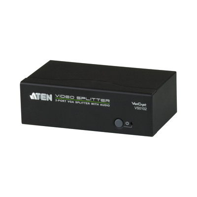 ATEN VS0102 Video-Splitter VGA/Audio 2-Port-Verteiler 450 MHz ATEN VS0102 Video-Splitter VGA/Audio 2-Port-Verteiler 450 MHz
